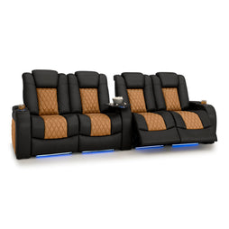 Diamante CoolZeroᵀᴹ Italian Leather Two-Tone Home Theater Seating