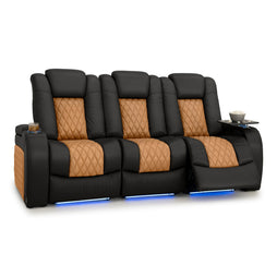 Diamante CoolZeroᵀᴹ Italian Leather Two-Tone Home Theater Seating