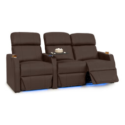 Sienna Leather Gel Spacesaver Home Theater Seating