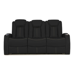 Seatcraft Omega Sofa Leather Gel, Powered Headrest, Power Recline, Black or Brown