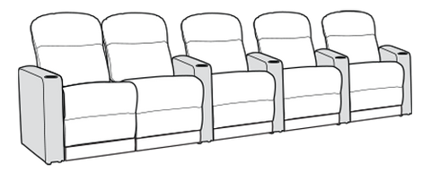 Row of 5 Left Loveseat 155.0"