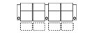 Row of 4 Dual Loveseats 119.5"