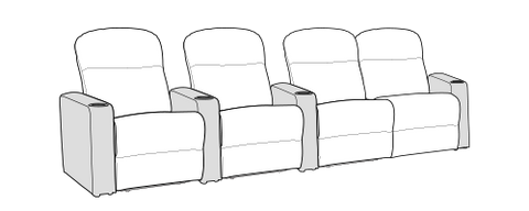 Row of 4 Right Loveseat 122.0"