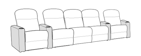 Row of 5 Middle Sofa 146.0"
