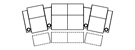 Palliser Theater Seat Row of 4 Middle Loveseat