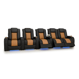 Diamante CoolZeroᵀᴹ Italian Leather Two-Tone Home Theater Seating