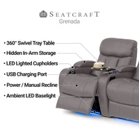 Grenada Italian Leather Home Theater Seating Single Recliner