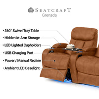 Grenada Italian Leather Home Theater Seating Single Recliner