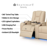 Serenity Italian Leather Home Theater Seating Single Recliner