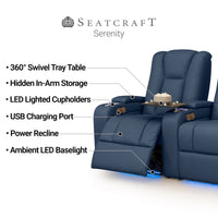 Serenity Italian Leather Home Theater Seating Single Recliner