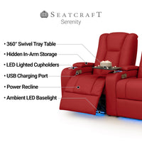 Serenity Italian Leather Home Theater Seating Single Recliner