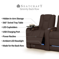 Serenity Leather BACKROW Home Theater Seating® Single Recliner