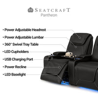 Pantheon Italian Leather Big & Tall Home Theater Seating