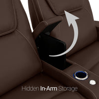 Pantheon Italian Leather Big & Tall Home Theater Seating Single Recliner