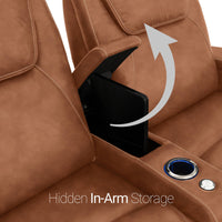 Pantheon Italian Leather Big & Tall Home Theater Seating Single Recliner