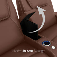 Pantheon Italian Leather Big & Tall Home Theater Seating Single Recliner
