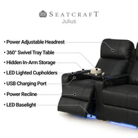 Julius Big & Tall Home Theater Seating Single Recliner