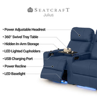 Julius Big & Tall Home Theater Seating Single Recliner