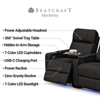 Monterey CoolZeroᵀᴹ Italian Leather Home Theater Seating
