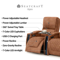 Apex CoolZeroᵀᴹ Italian Leather Home Theater Seating Single Recliner