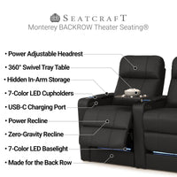Monterey CoolZeroᵀᴹ Italian Leather BACKROW Theater Seating® Single Recliner