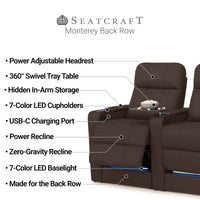Monterey CoolZeroᵀᴹ Italian Leather BACKROW Theater Seating® Single Recliner