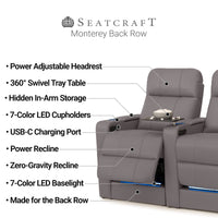 Monterey CoolZeroᵀᴹ Italian Leather BACKROW Theater Seating® Single Recliner