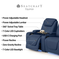 Equinox CoolZeroᵀᴹ Italian Leather Home Theater Seating Single Recliner