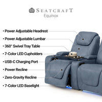 Equinox CoolZeroᵀᴹ Italian Leather Home Theater Seating Single Recliner