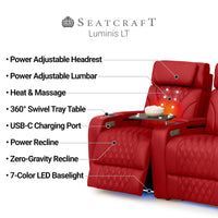 Luminis Zero Gravity Home Theater Seating with Heat & Massage Single Recliner