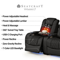 Virtuoso Zero Gravity Home Theater Seating with Heat & Massage