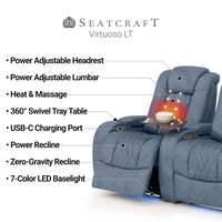 Virtuoso Zero Gravity Home Theater Seating with Heat & Massage Single Recliner