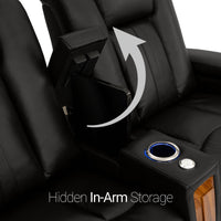 Monaco Italian Leather Home Theater Seating Single Recliner