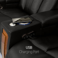 Monaco Italian Leather Home Theater Seating Single Recliner