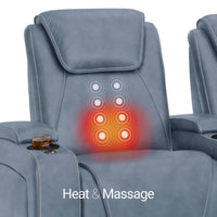Paladin Italian Leather Heat & Massage Home Theater Seating Single Recliner