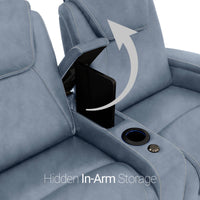 Paladin Italian Leather Heat & Massage Home Theater Seating Single Recliner