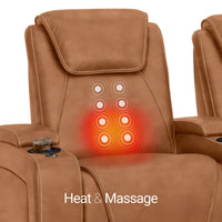 Paladin Italian Leather Heat & Massage Home Theater Seating Single Recliner