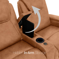 Paladin Italian Leather Heat & Massage Home Theater Seating Single Recliner