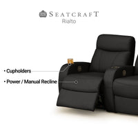 Rialto Italian Leather Home Theater Seating Single Recliner