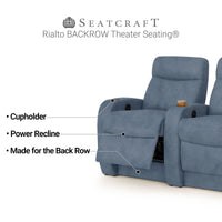 Rialto BACKROW Theater Seating®, Power Recline, Italian Leather, Single Recliner
