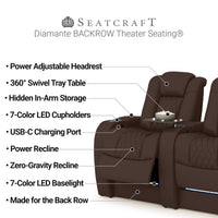 Diamante CoolZeroᵀᴹ Italian Leather BACKROW Theater Seating® Single Recliner