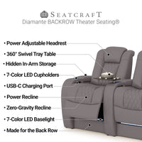 Diamante CoolZeroᵀᴹ Italian Leather BACKROW Theater Seating® Single Recliner