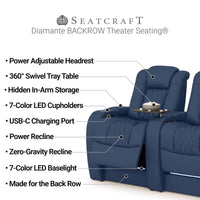 Diamante CoolZeroᵀᴹ Italian Leather BACKROW Theater Seating® Single Recliner