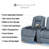 Diamante CoolZeroᵀᴹ Italian Leather Home Theater Seating Single Recliner