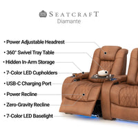 Diamante CoolZeroᵀᴹ Italian Leather Home Theater Seating Single Recliner