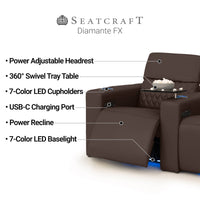 Diamante FX Flip-Up Headrest Single Recliner