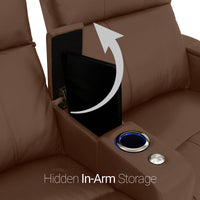 Venetian Italian Leather Home Theater Seating Single Recliner