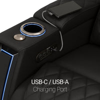 Apex CoolZeroᵀᴹ Wedge Console Italian Leather Home Theater Seats