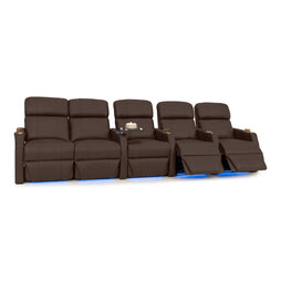 Sienna Leather Gel Spacesaver Home Theater Seating