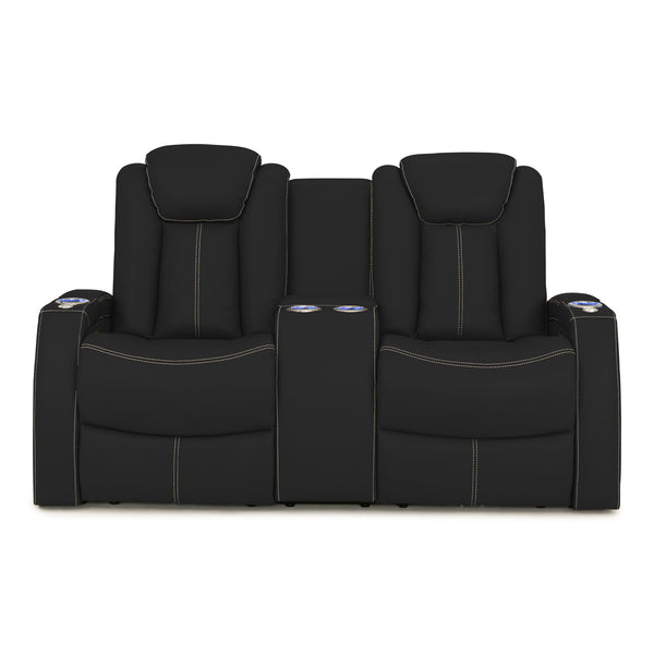 Seatcraft Omega Sofa & Loveseat Leather Gel, Powered Headrest, Power Recline, Black or Brown